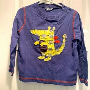 Baby Boden Size 3-4 Long Sleeve Tee Dragon Appliqué